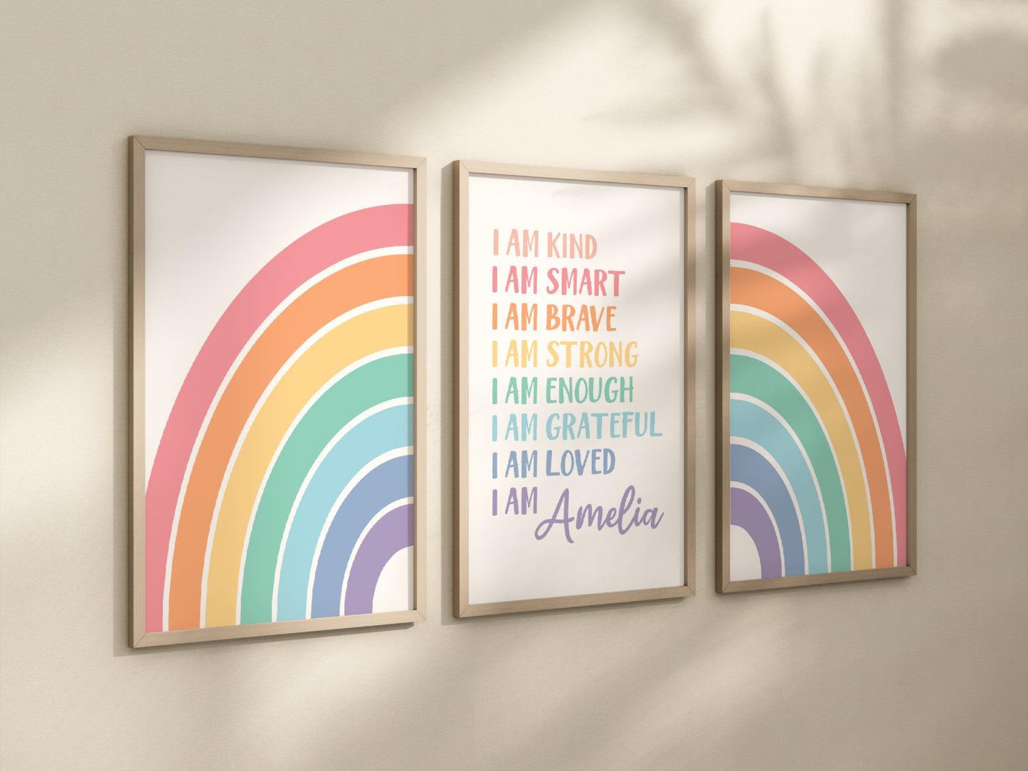 Affirmations for Kids Wall Art Set - Personalized