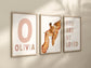 Giraffe Nursery Wall Art Set - Personalized