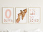 Giraffe Nursery Wall Art Set - Personalized