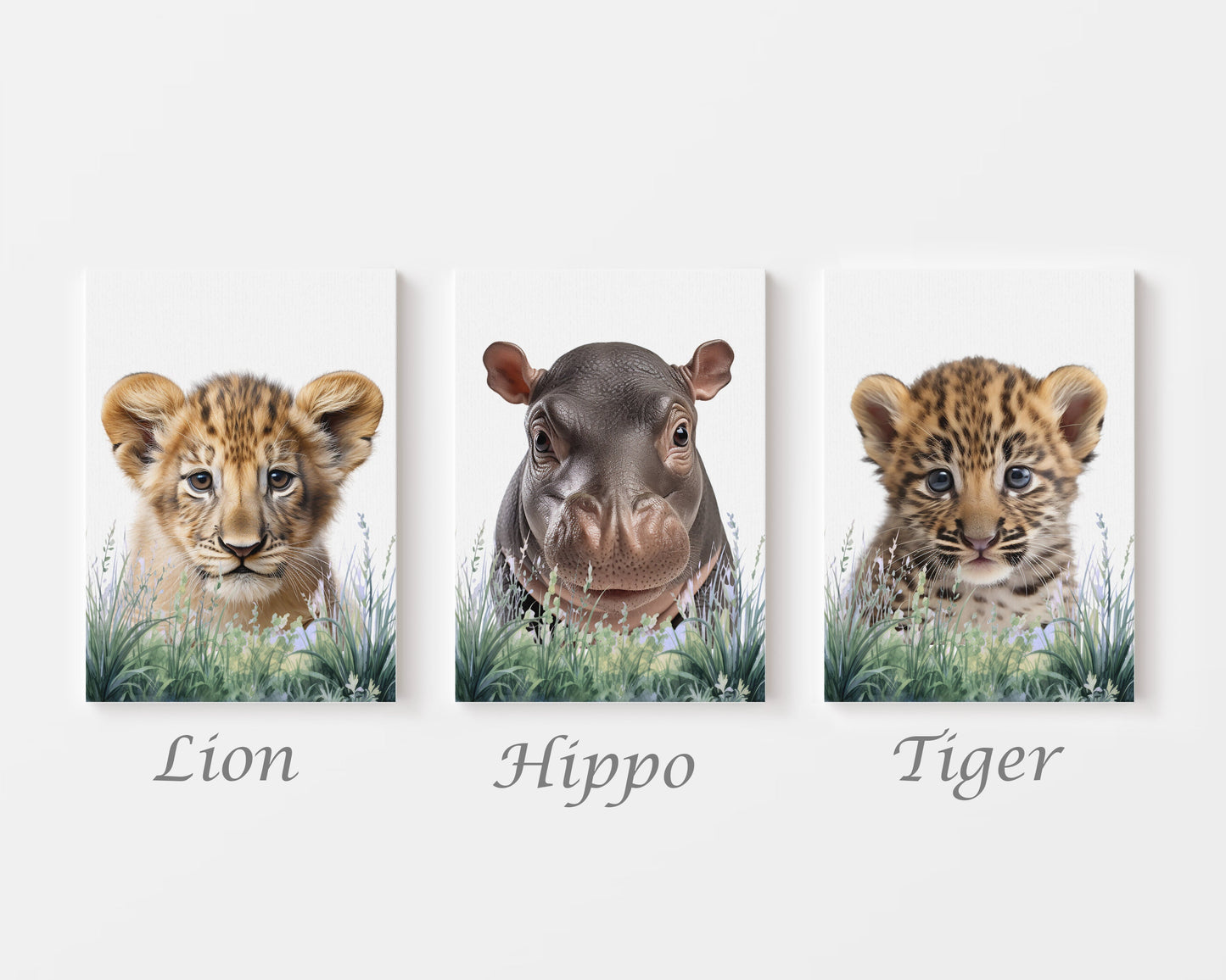 Safari Nursery Wall Art Set - Personalized