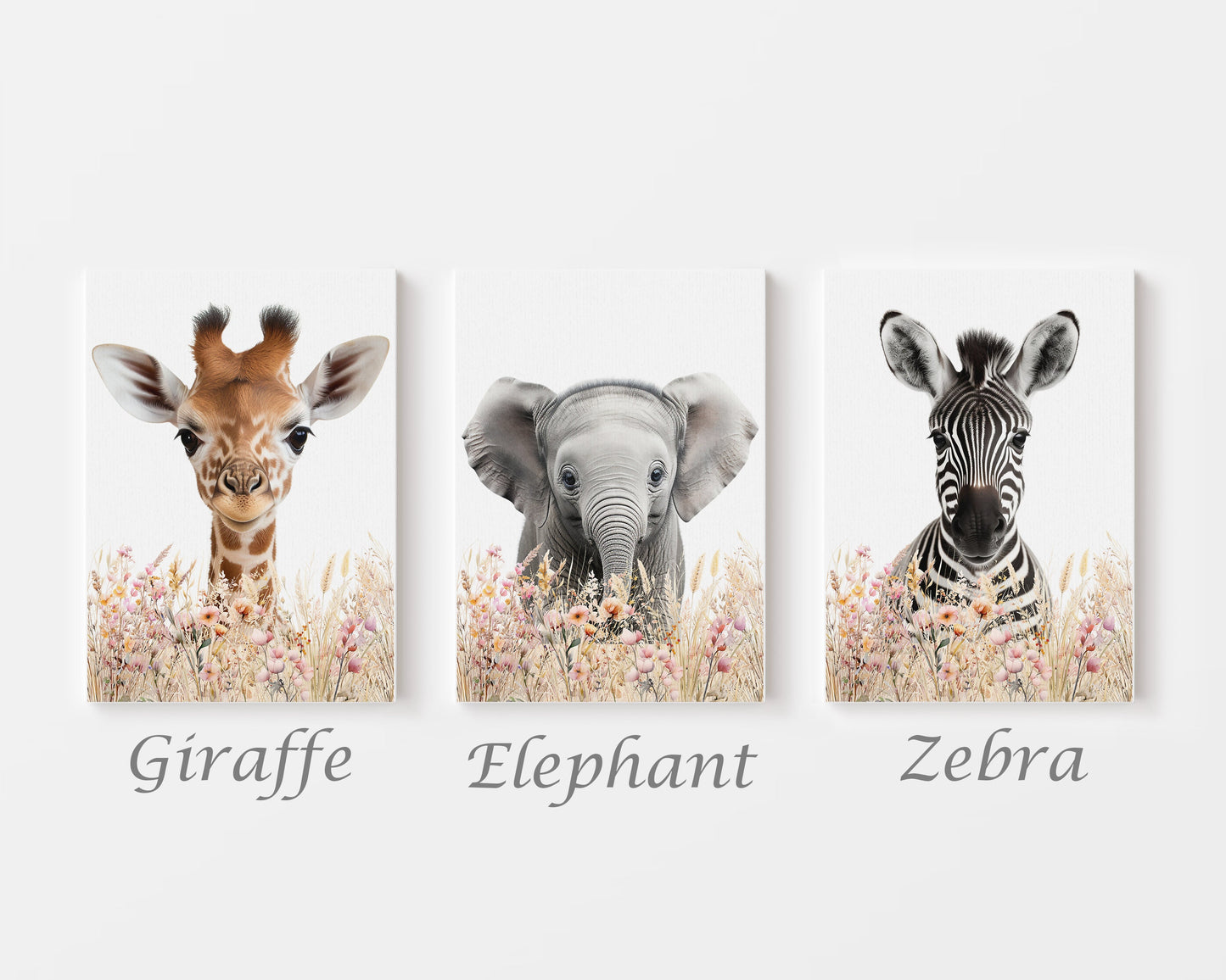 Boho Safari Wall Art Set - Personalized