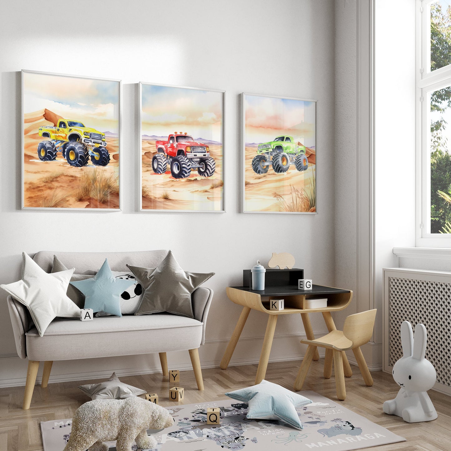 Monster Truck Wall Set