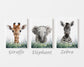 Safari Nursery Wall Art Set - Personalized