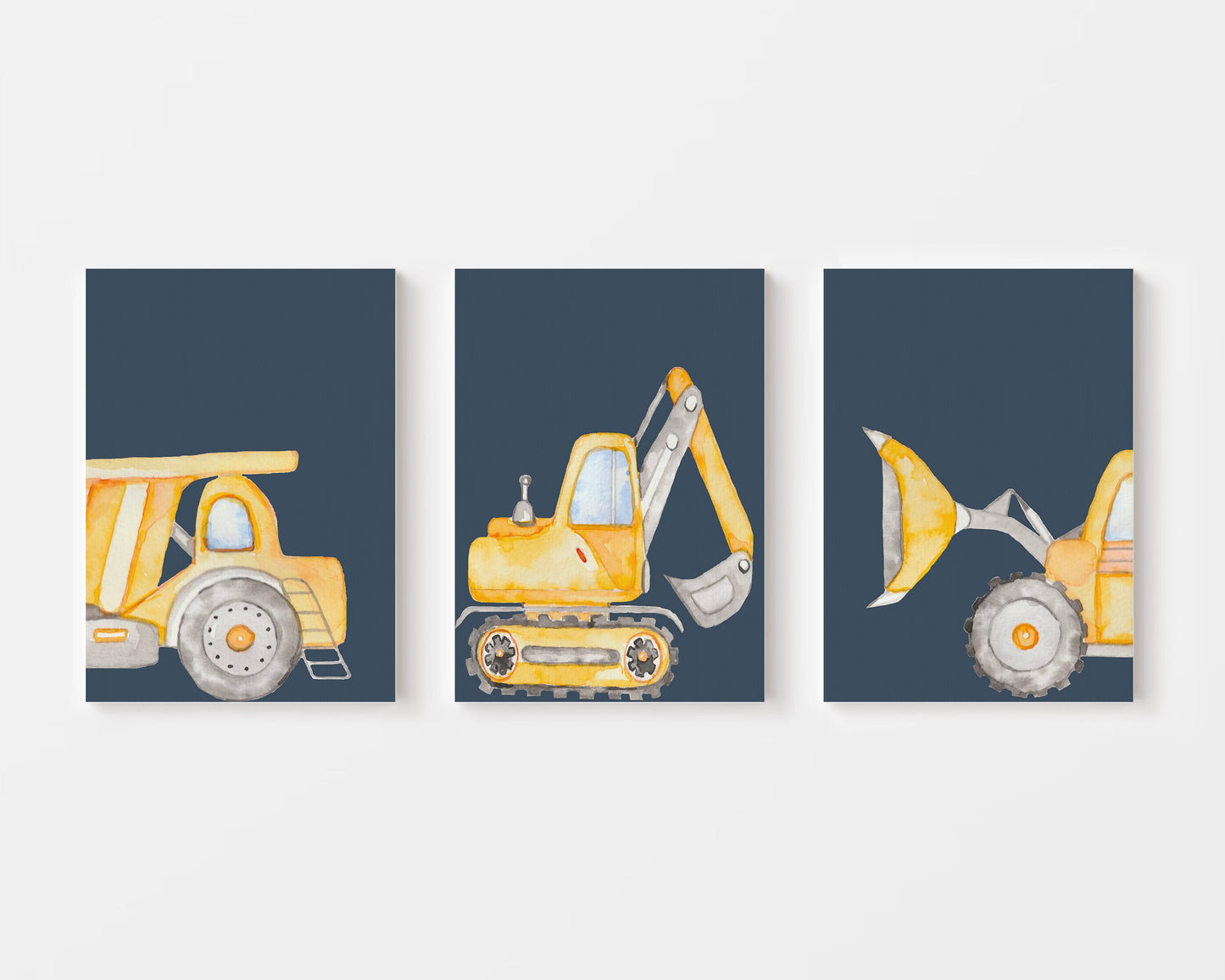 Construction Vehicles Wall Art Set