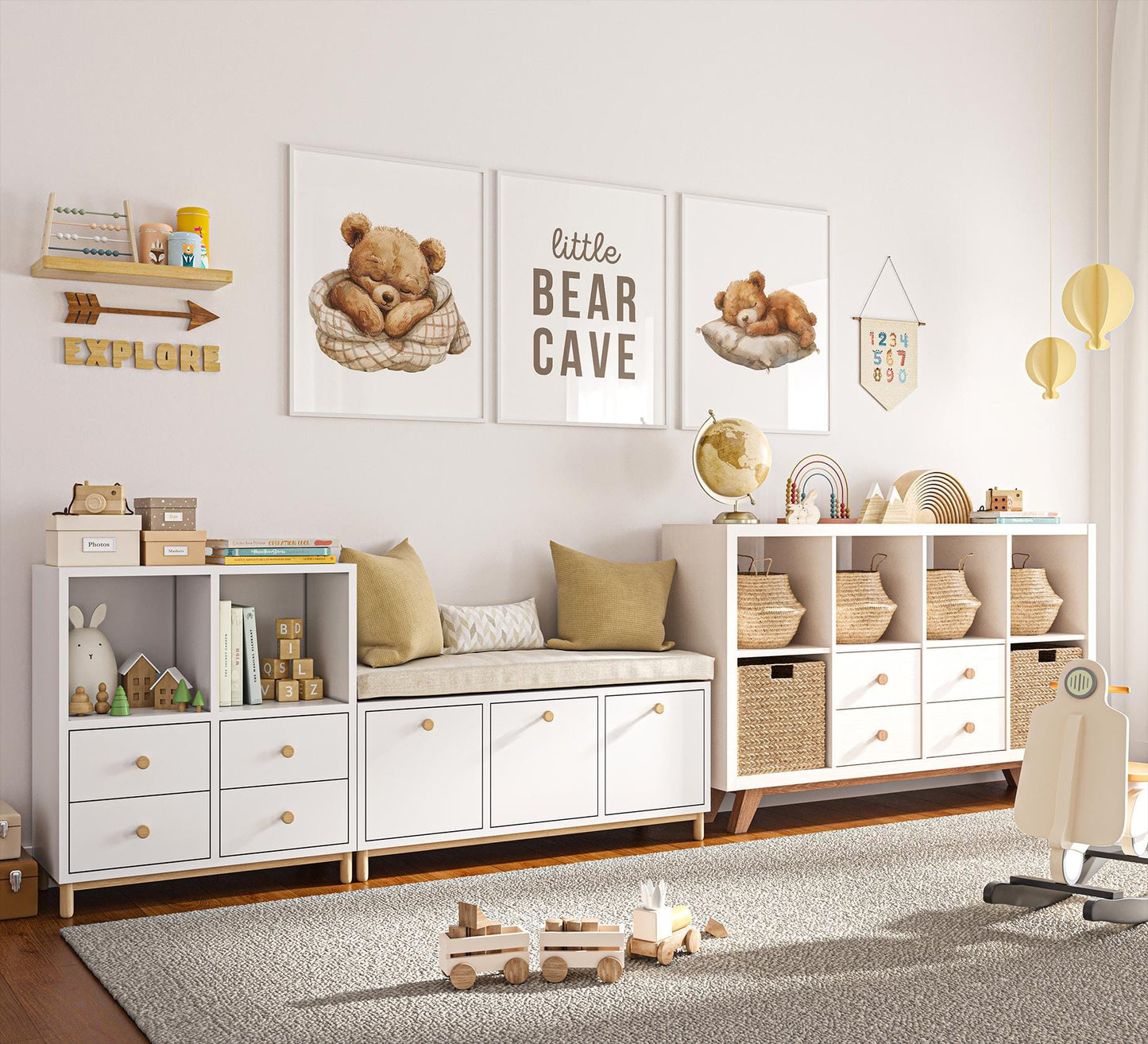 Bear Nursery Wall Art Set