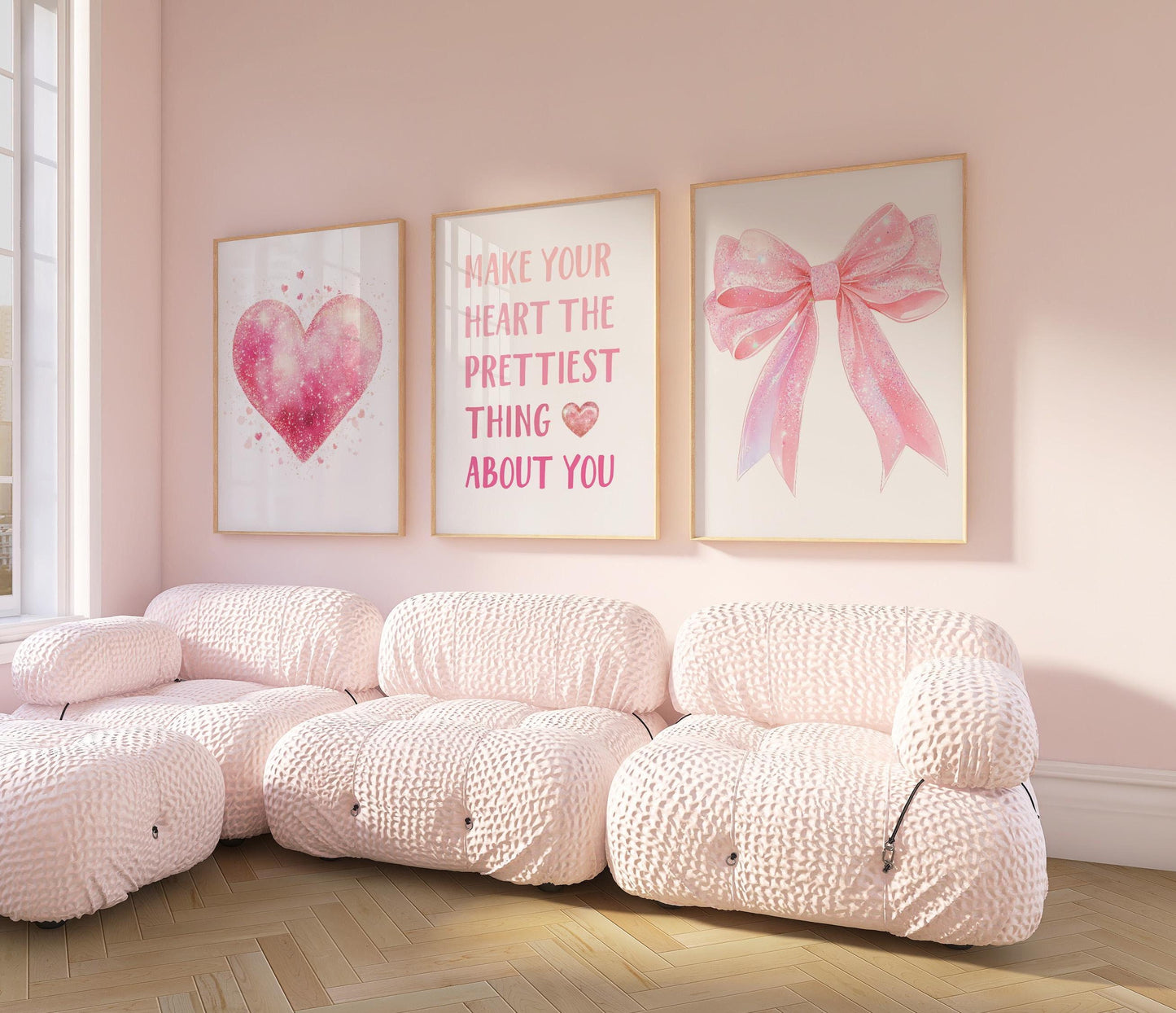 Pink Girly Wall Art Set