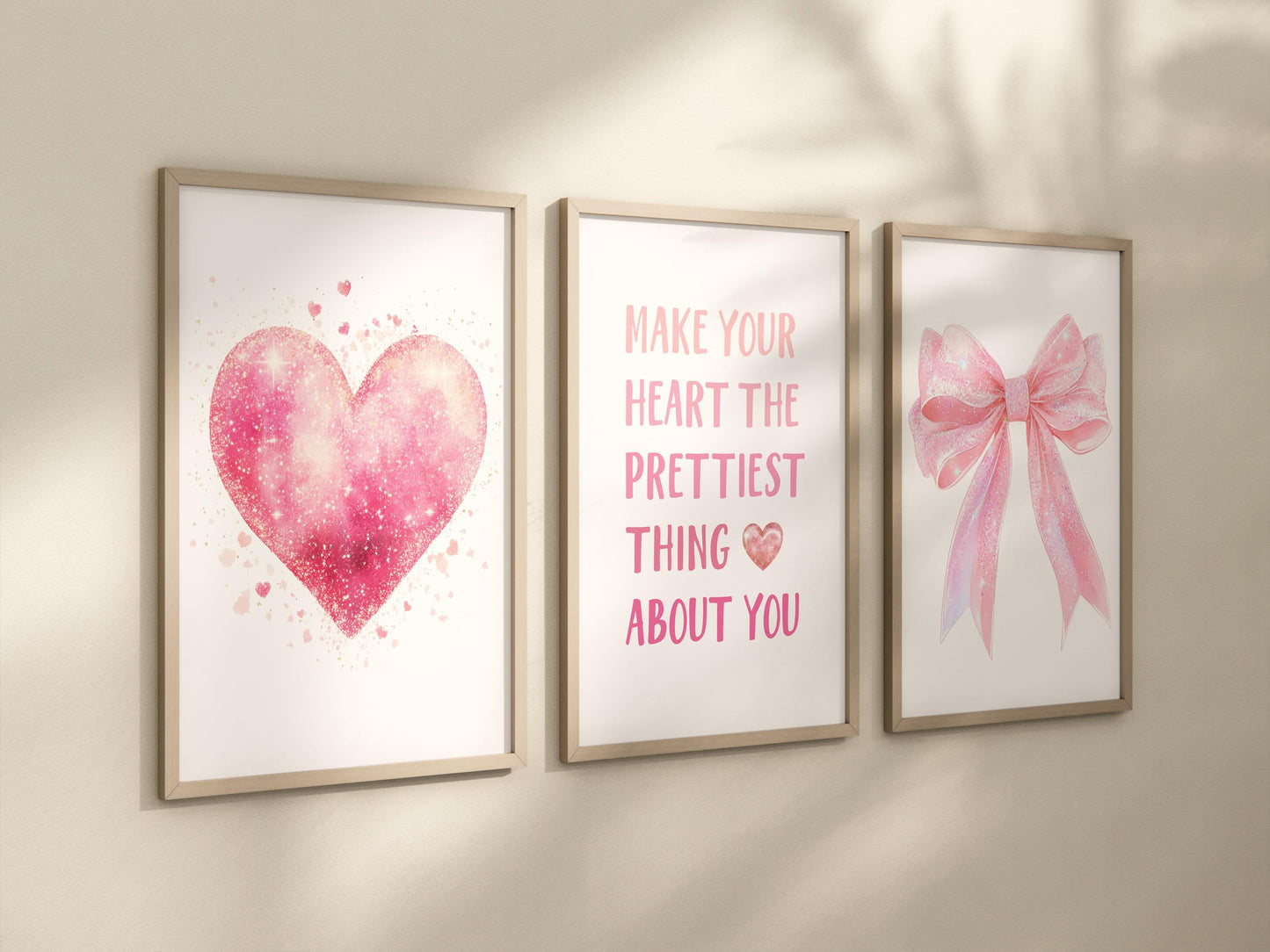 Pink Girly Wall Art Set