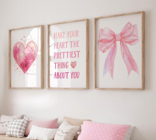 Pink Girly Wall Art Set