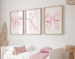 Light Pink Bow Wall Art Set - Personalized